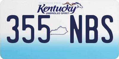 KY license plate 355NBS