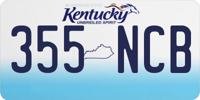 KY license plate 355NCB