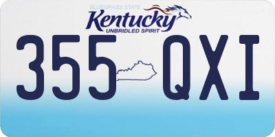 KY license plate 355QXI