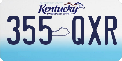 KY license plate 355QXR