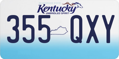 KY license plate 355QXY
