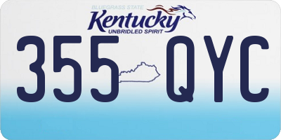 KY license plate 355QYC