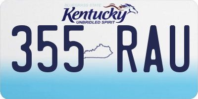 KY license plate 355RAU