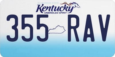 KY license plate 355RAV