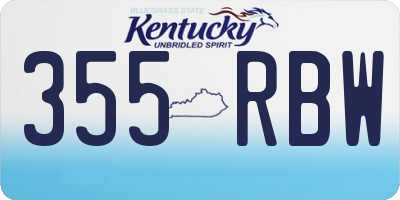 KY license plate 355RBW