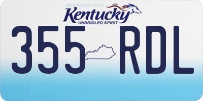 KY license plate 355RDL