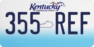 KY license plate 355REF