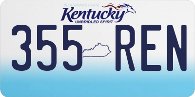 KY license plate 355REN