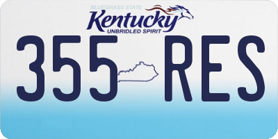 KY license plate 355RES