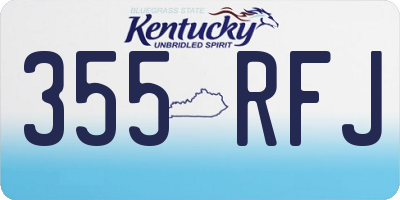 KY license plate 355RFJ