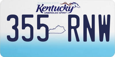 KY license plate 355RNW