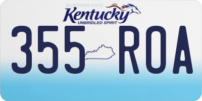 KY license plate 355ROA