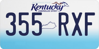 KY license plate 355RXF