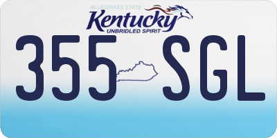 KY license plate 355SGL
