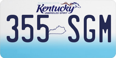 KY license plate 355SGM