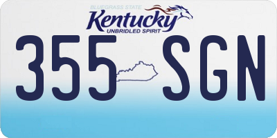 KY license plate 355SGN