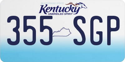 KY license plate 355SGP