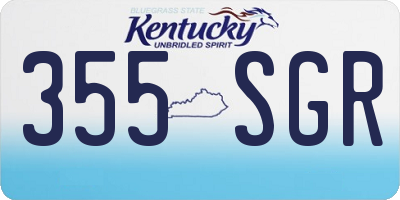 KY license plate 355SGR