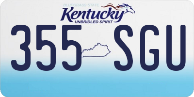 KY license plate 355SGU