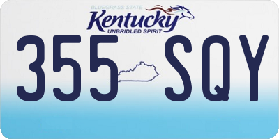 KY license plate 355SQY