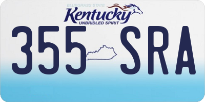 KY license plate 355SRA