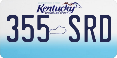 KY license plate 355SRD