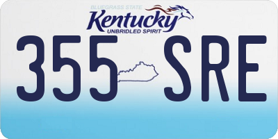 KY license plate 355SRE