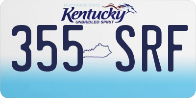 KY license plate 355SRF
