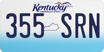 KY license plate 355SRN