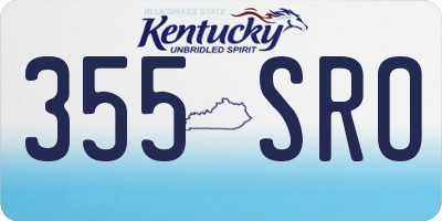 KY license plate 355SRO