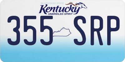 KY license plate 355SRP