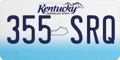 KY license plate 355SRQ