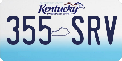 KY license plate 355SRV