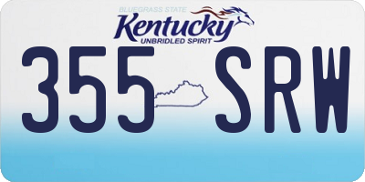 KY license plate 355SRW