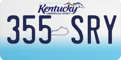KY license plate 355SRY