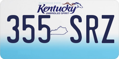 KY license plate 355SRZ