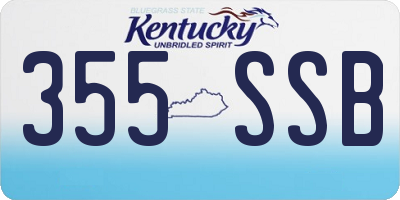 KY license plate 355SSB