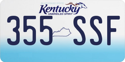 KY license plate 355SSF
