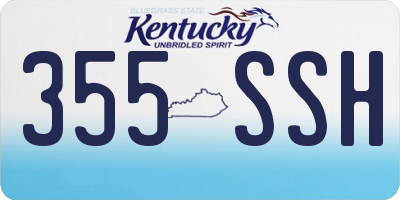 KY license plate 355SSH