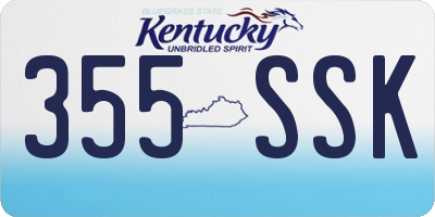 KY license plate 355SSK