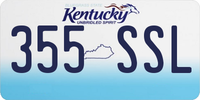 KY license plate 355SSL