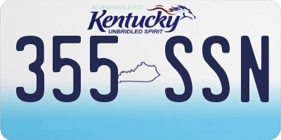 KY license plate 355SSN