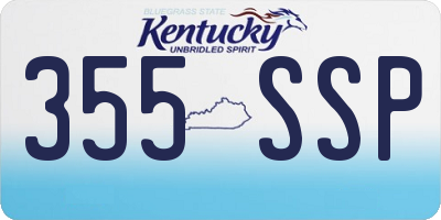 KY license plate 355SSP