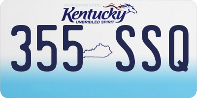KY license plate 355SSQ