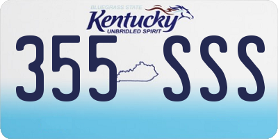 KY license plate 355SSS