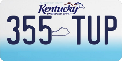 KY license plate 355TUP