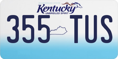 KY license plate 355TUS