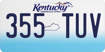 KY license plate 355TUV