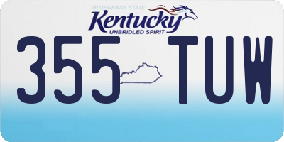 KY license plate 355TUW