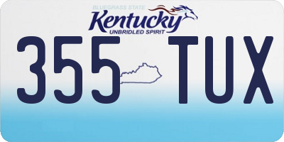 KY license plate 355TUX